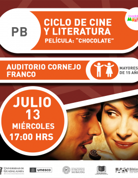 Ciclo de cine y literatura.   Película: “Chocolate”