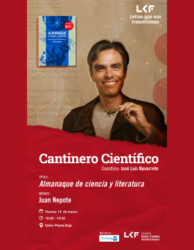 Cartel del Cantinero científico Título Almanaque de ciencia y literatura