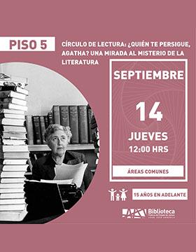 Cartel del Círculo de lectura: ¿Quién te persigue, Agatha? Una mirada al misterio de la literatura