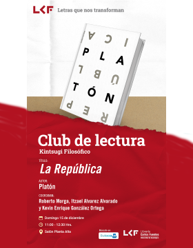 Cartel del Club de Lectura. Kintsugi Filosófico. Título: La República