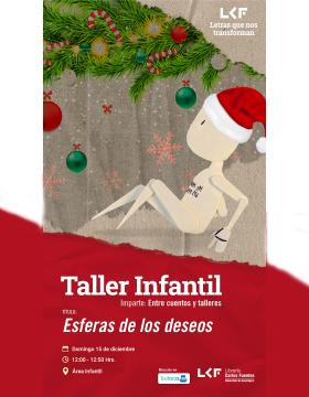 Cartel del Taller infantil. Título: Esferas de los deseos