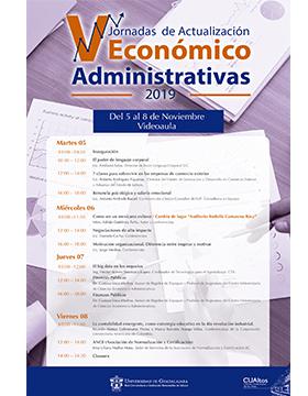 V Jornadas de Actualización Económico Administrativas 2019 a llevarse a cabo del 5 al 8 de noviembre.