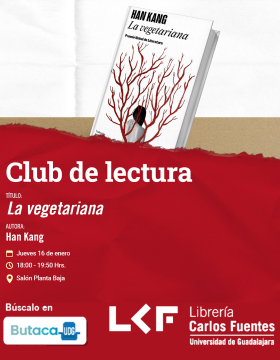 Cartel del Club de lectura. Título: La vegetariana