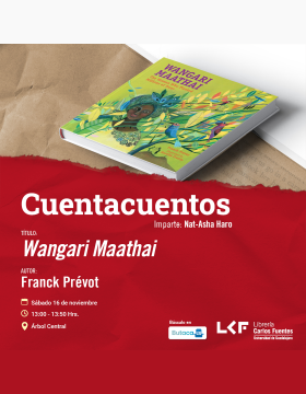 Cartel del Cuentacuentos. Título: Wangari Maathai