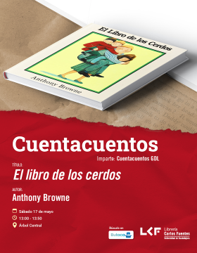 Cartel del Cuentacuentos. Título El libro de los cerdos
