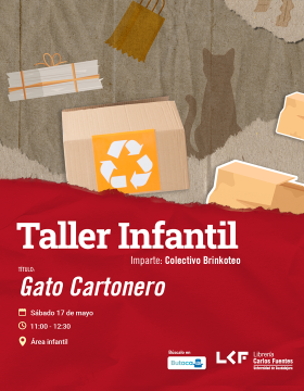 Cartel del Taller infantil. Título Gato Cartonero