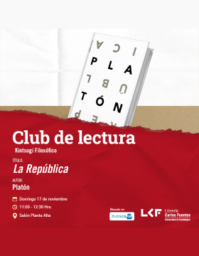 Cartel del Club de Lectura. Kintsugi Filosófico. Título: La República