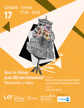 Cartel de la Mesa de diálogo.  Título: ¿Las IES son inclusivas? Panorama y retos