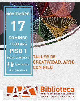 Cartel del Taller de creatividad: Arte con hilo