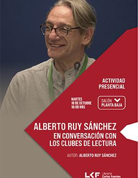 Alberto Ruy Sánchez en conversación con los clubes de lectura.