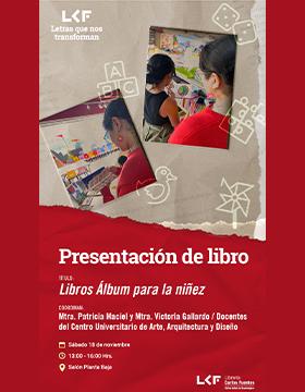 Cartel del Presentación de libro. Título: "Libros Álbum para la niñez"