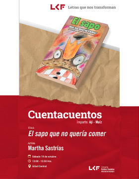 Cartel del Cuentacuentos. Título: El sapo que no quería comer