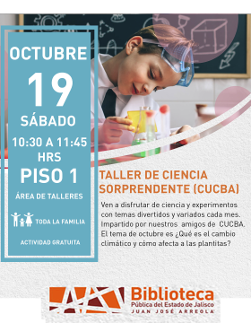 Cartel del Taller de ciencia CUCBA