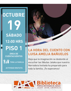 Cartel de La hora del cuento con Luisa Amelia Bañuelos