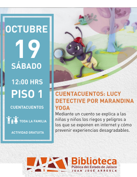 Cartel de Cuentacuentos: Lucy detective por Marandina Yoga