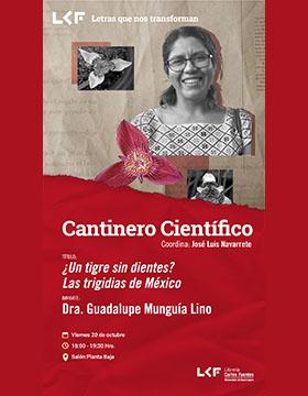 Cartel del Cantinero científico. Título: ¿Un tigre sin dientes? Las trigidias de México