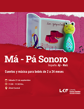 Cartel de Cuentos y música para bebés de 2 a 24 meses. Título: Má – Pá Sonoro