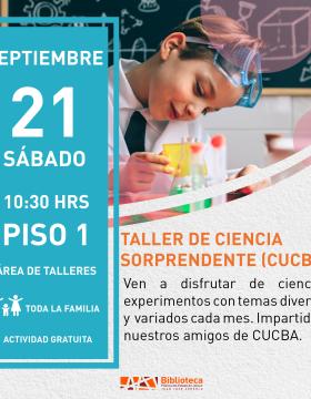 Cartel del Taller de ciencia sorprendente (CUCBA)