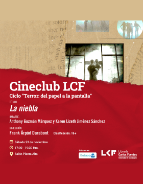 Cartel del Cineclub LCF Ciclo: "Terror: del papel a la pantalla"