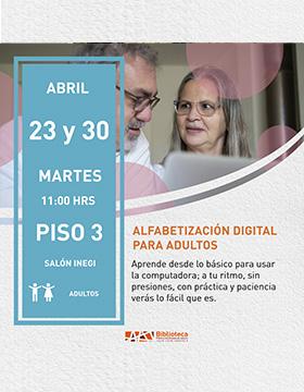 Cartel de la Alfabetización digital para adultos