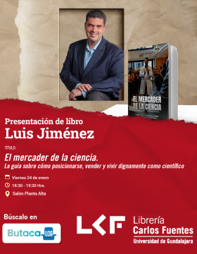 Cartel del Presentación de libro: El mercader de la ciencia. La guía sobre cómo posicionarse, vender y vivir dignamente como científico