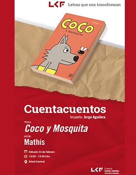 Cartel del Cuentacuentos. Título: Coco y Mosquita