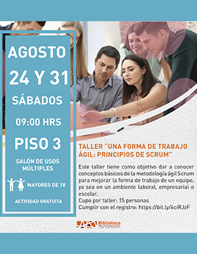 Cartel del Taller: Una forma de trabajo ágil: Principios de scrum