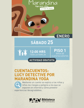 Cartel del Cuentacuentos: Lucy detective por Marandina Yoga