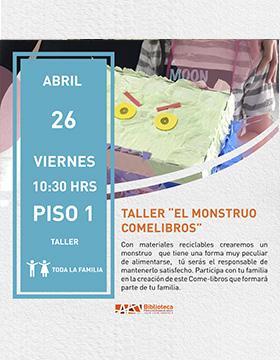 Cartel del Taller El monstruo come libros