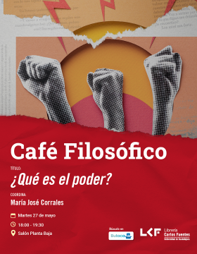 Cartel del Café filosófico. Título ¿Qué es el poder?
