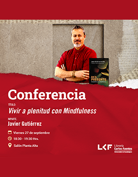 Cartel de la Conferencia. Título: "Vivir a plenitud con Mindfulness"