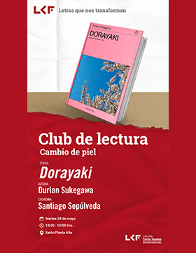 Cartel del Club de Lectura “Cambio de piel”. Título: Dorayaki