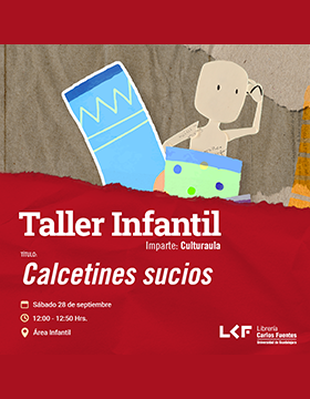 Cartel del Taller infantil. Título: Calcetines socios