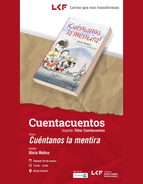 Cartel del Cuentacuentos Título Cuéntanos la mentira