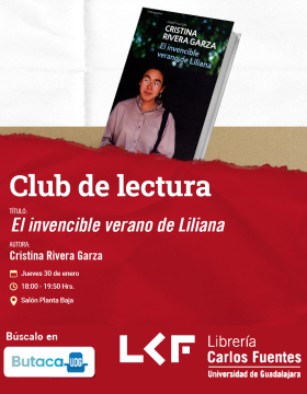 Cartel del Club de Lectura. Título: El invencible verano de Liliana