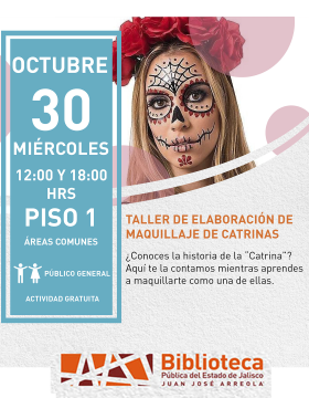 Cartel del Taller de elaboración de maquillaje de catrinas