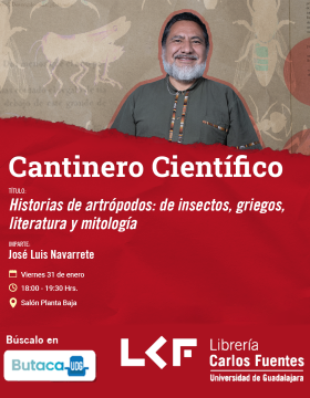 Cartel del Cantinero científico. Título: Historias de artrópodos: De insectos, griegos, literatura y mitología