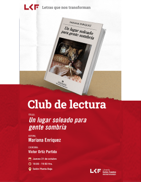 Cartel del Club de Lectura. Título: Un lugar soleado para gente sombría