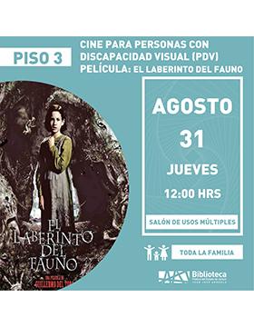 Cartel de Cine para personas con discapacidad visual (PDV). Película: El laberinto del fauno