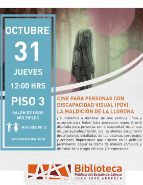 Cartel del Cine para personas con discapacidad visual (PDV): La maldición de la llorona