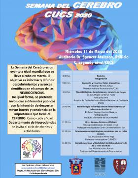 Semana del Cerebro CUCS 202 a llevarse a cabo el 11 de marzo a las 8:30 horas.