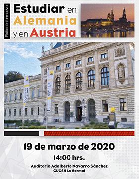 Plática informativa para estudiar en Alemania y en Austria a llevarse a cabo el 19 de marzo a las 14:00 horas.