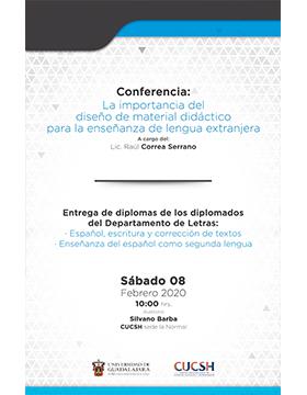 Conferencia: La importancia del diseño de material didáctico para la enseñanza de lengua extranjera a llevarse a cabo el 8 de febrero a las 10:00 horas.