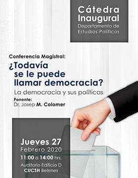 Mesa de Análisis: Inestabilidad política y desafíos para la democracia a llevarse a cabo el 28 de febrero a las 11:00 horas.