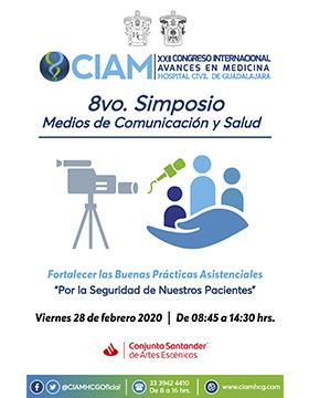 Octavo Simposio Medios de comunicación y salud a llevarse a cabo el 28 de febrero de 8:45 a 14:30 horas.