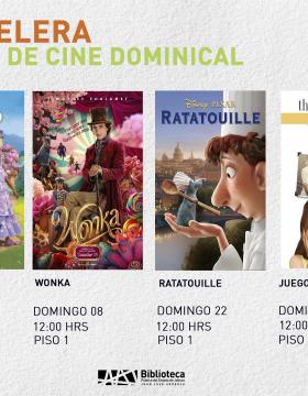 Cartel del Ciclo de cine dominical. Proyección de la cinta: Wonka