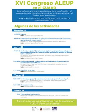 XVI Congreso de la Asociación Latinoamericana de Escuelas de Urbanismo y Planificación (ALEUP) en el CUAAD