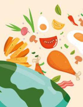 Identidad gráfica para anunciar las actividades por el Día Mundial de la Alimentación en el CUCS 