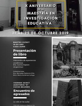 Cartel para promocionar Aniversario de la Maestría en Investigación Educativa