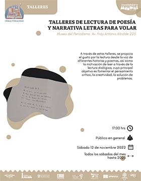 Talleres de lectura de poesía y narrativa Letras para Volar